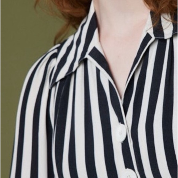 Black & White Stripes Jumpsuit Romper 2 Piece Set ModCloth Joanie - Picture 5 of 6